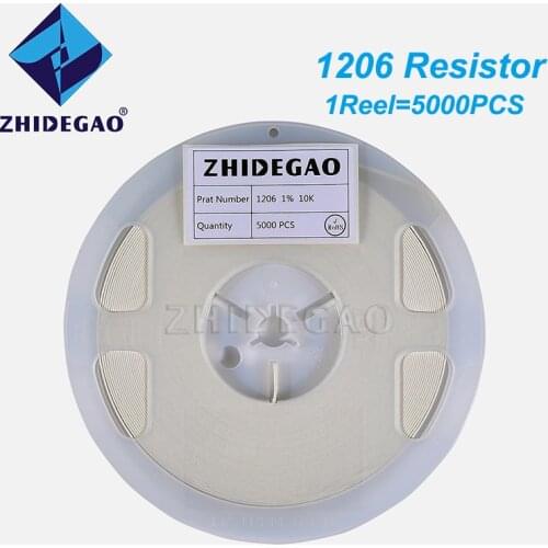 5000PCS 1206 Resistor SMD Accuracy 1% 0 ohm ~ 10M ohm 1K 4.7K 10K 100K 1R 10R 100R 150R 220R 330R 0 1 10 100 150 220 330 ohm