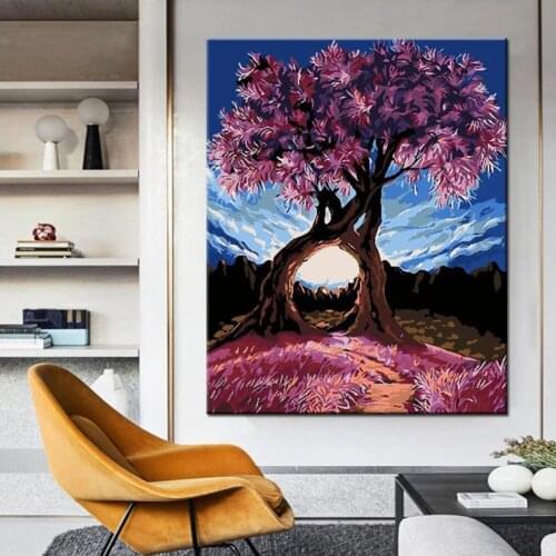 New 5D diamond painting round diamond creative landscape cross stitch square diamond DIY personality tree hole diamond paint