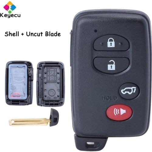 KEYECU Smart Remote Control Car Key Shell Case With 4 Buttons - FOB for Toyota Highlander Venza 2007 - 2016, HYQ14AAB HYQ14ACX