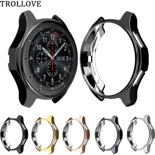 Gear S3 Frontier case For Samsung Galaxy Watch 46mm 42mm Band Strap Cover Soft TPU Plated All-Around Protective Case Shell Frame