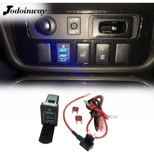 Dual USB Phone Charging Interface Auto Quick 3 Charging Socket Switch Adapter For Mitsubishi Galant 2020 Space Star Pajero 4