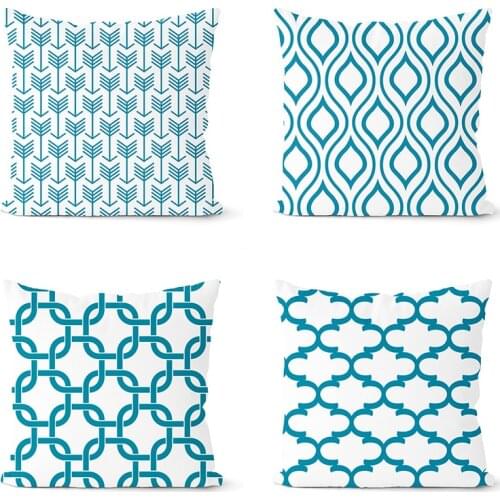 European Green Flora pattern Throw Pillow Case Geometric Cushion Covers for Home Sofa Chair Decorative Pillowcases