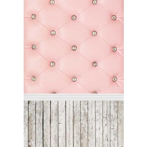 MEHOFOTO Photography Backdrops pink Baroque bed headboard tufted Wood Floor photocall Studio Individual Photo Props Background