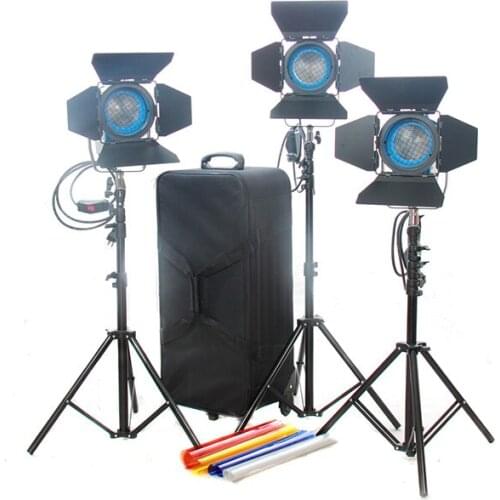 2*300W+1*650W Fresnel Lights Continuous Film Studio Lighting Tungsten Spotlight