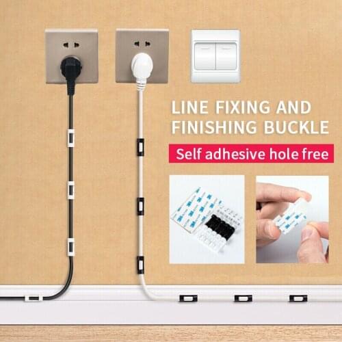 Cable Organizer Clips Cable Management Desktop & Workstation ABS Wire Manager Cord Holder USB Charging Data Line Bobbin Winder