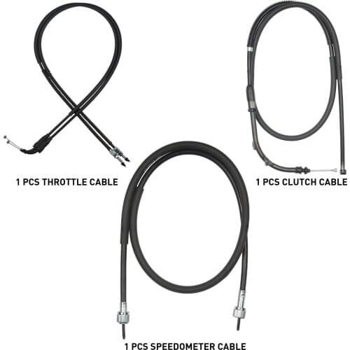 MotoMaster 3TB-26335-00 3YF-26302-00 48Y-83550-00 Throttle SET A B, Clutch and Speedometer Cables for Yamaha XT 600 EH/ EN