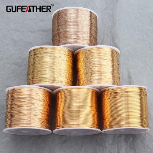 GUFEATHER M754,jewelry accessories,copper wire,18k gold plated,0.3 microns,diy bracelet necklace,jewelry making,one roll/lot