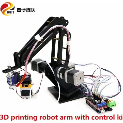 SZDOIT CNC 3-Axis Robot Arm Kit 3DOF RC Robotic Model 3D Printing Laser Engraving Assembled with Control kit Motors for Arduino
