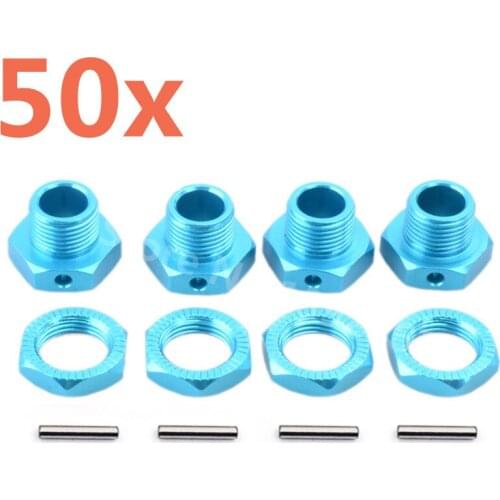 Wholesale 50Sets/lot HSP 1/8 Tires Adapter Alum Wheel Nut With Pins Set Screws 17mm Nitro Hyper Buggy RC Car Hobby
