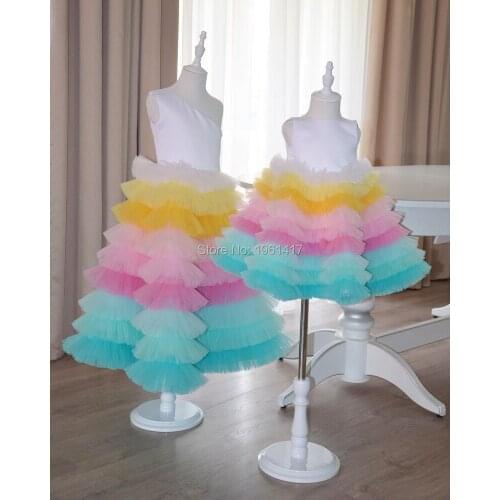 Girl Princess Dress Children;s Sleeveless Colourful Dress Girl Dresses for Wedding Hollow Kid Party Communion Dress