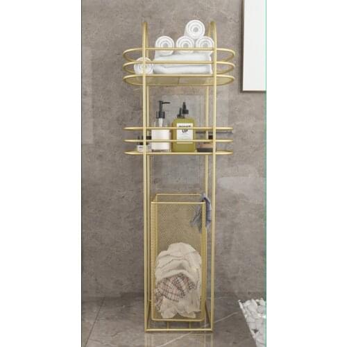 Bathroom shelf floor to floor toilet laundry basket storage basket multi-layer storage rack sundries sorting rack