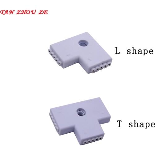 LED Strip Connectors 4pin 10mm / 5pin 12mm Free Welding Connector L T X model shape style5pcs/lot