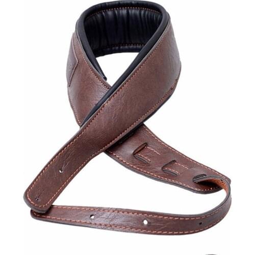 MoonEmbassy Guitar Strap Soft PU Leather Bass Straps with 3.5" Wide Adjustable Electric Guitar Belt Accessories