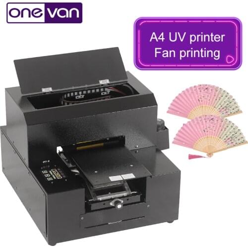 Roller printer full automatic LED UV flatbed printing A4 size for T-shirt mobile phone shell wooden bottle fan colorful printing