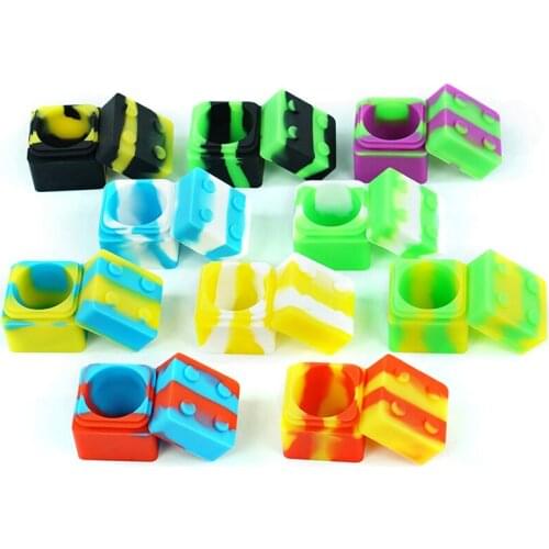 1pcs 9ml Top Quality silicone wax container/silicone jar container square wax Container for wax dab wax Silicone container