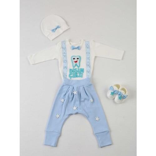 Blue My Tooth output 4 PCs Baby suit