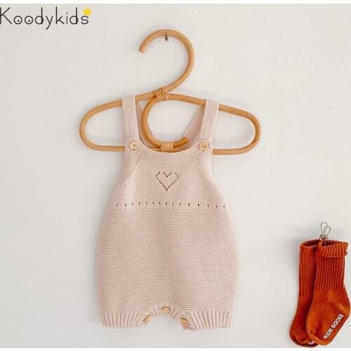 Koodykids 2021 Spring Baby Girl Bodysuits Soft Cotton Knitting Rompers Toddler Clothes Knitted Quality Flower Rompers Autumn