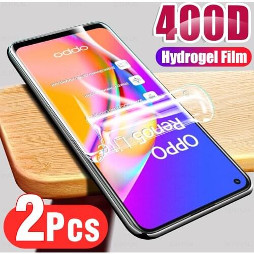 2PCS Safety Hydrogel Film For Oppo Reno5 Lite Full Cover Soft Film On reno 5Lite 5 F 5 pro 4g 5g Screen Protector HD Not Glass