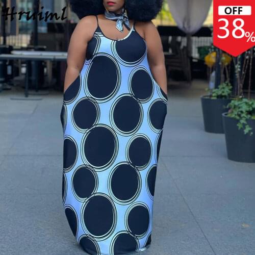 Wholesale Maxi Dresses for Women Summer 2021 Africa Style Big Polka Dot Print Plus Size Off Shoulder Dress Streetwear Long Dress