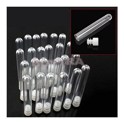 10 Pcs 12x75mm Plastic Test Tube With Plug Clear Like Glass Wedding Favor Tubes Party Favour Chemistry Laboratory Supplies