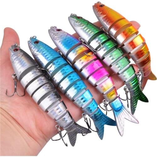 10Pcs/5Pcs Jointed lure Bass Fishing Bait 20g 8 Segment Swimbait Topwater Crankbait Pike Artificail Bait Lifelike Trout lure Set