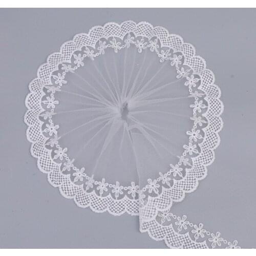 12CM 5Yards High Quality Lace Trim Embroidery Lace Fabric Mesh Lace Ribbon Tulle Guipure Cord Lace Sewing DIY Doll Cloth