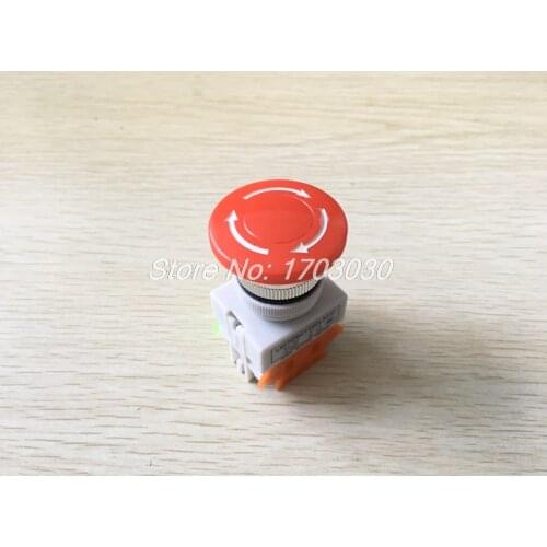 2pcs Panel Mounting DPST Latching Red Push Button Switch LAY37 Ui 660V Ith 10A