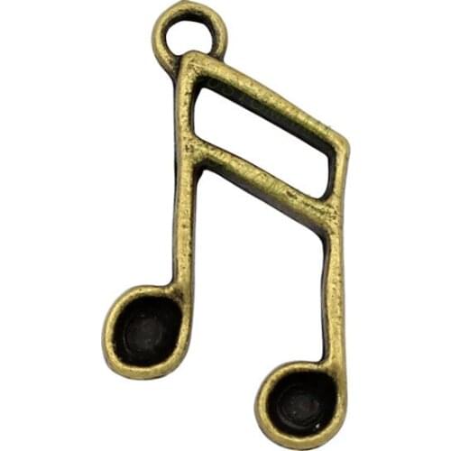 70pcs-Antique Bronze Tone Music Note Charm Pendant 22x14mm