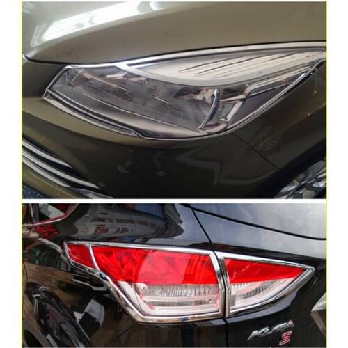Accessories ABS Chrome Front Headlight Covers Fit for Ford Escape 2013 2014 2015 2016