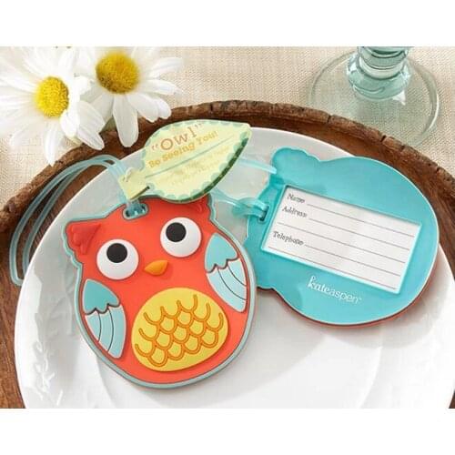 DHl free shipping 100pcs Wedding Favor Owl luggage tag wedding gifts