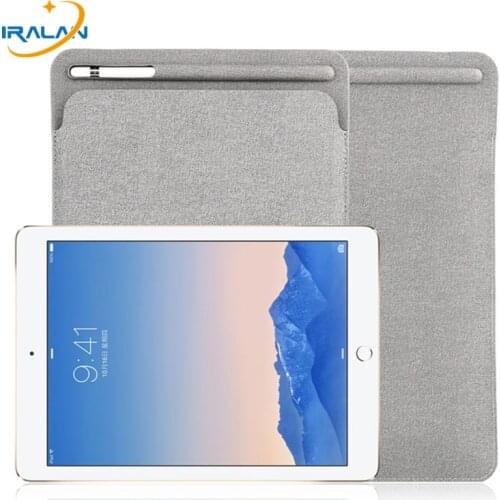 PU Leather Linen Sleeve Case for Apple iPad 9.7 2018 2017 air with Pencil Holder slot Bag for iPad pro 11 9.7 10.5 inch cover