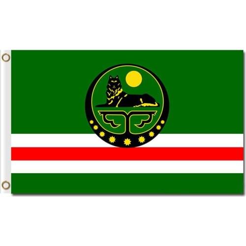 Flag Of Chechnya Republic Russia State Flag 3x5FT Banner 100D 150X90CM Polyester Brass Grommets Custom Flag