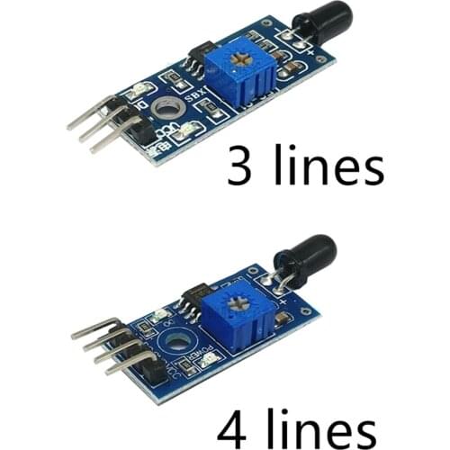 100PCS infrared flame sensor module detector fire source detection electronic module for temperature detection 3 lines / 4 lines