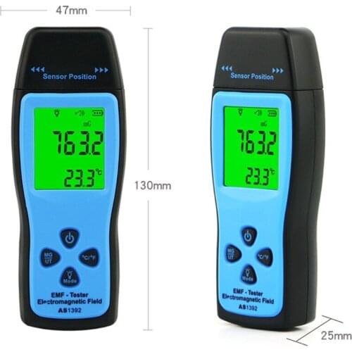 AS1392 EMF Meter LCD Radiation Dosimeter Mini EMF Tester Electromagnetic Field E7CB