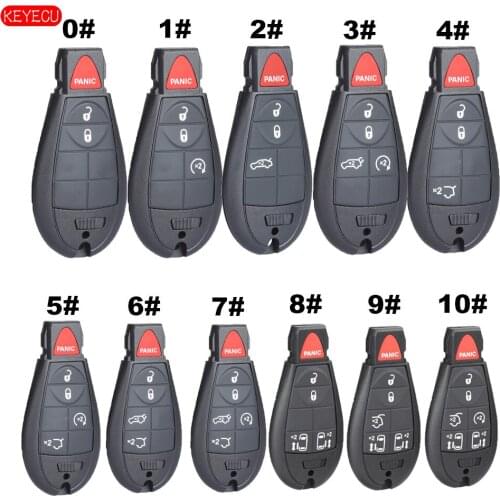 KEYECU Replacement Remote Key Fob 433MHz ID46 for Chrysler Dodge Jeep FCC:M3N5WY793X (0#,1#,2#,3#,4#,5#,6#,7#,8#,9#,10# Remote