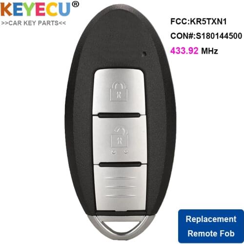 KEYECU S180144500 For Nissan Kicks X-Trail Qashqai 2019 2020 Proximity Smart Car Key Fob 433MHz KR5TXN1 285E3-5RF0A