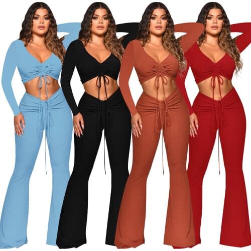 Two piece set women 2 pieces sets women outfits pants sets tops women 2021 sexy two piece set pant suits wholesale fall clothes