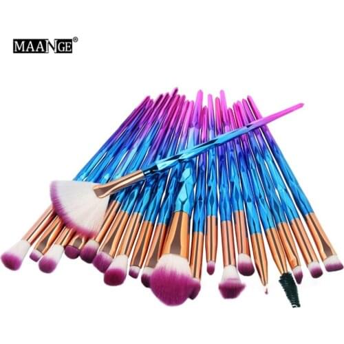 MAANGE New 20pcs Diamond Makeup Brushes Set Foundation Brush Comestic Make Up Tools