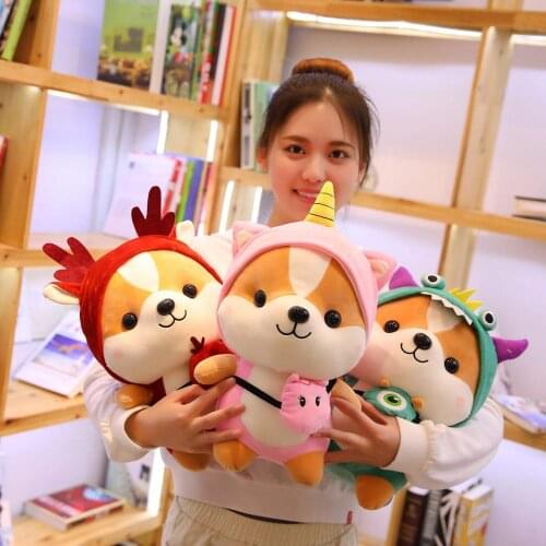 Cute Little Squirrel Doll Cosplay Bee Deer Dinosaur Unicorn Stuffed Animal Soft Plush Toy Accompany Children Girl Birthday Gift