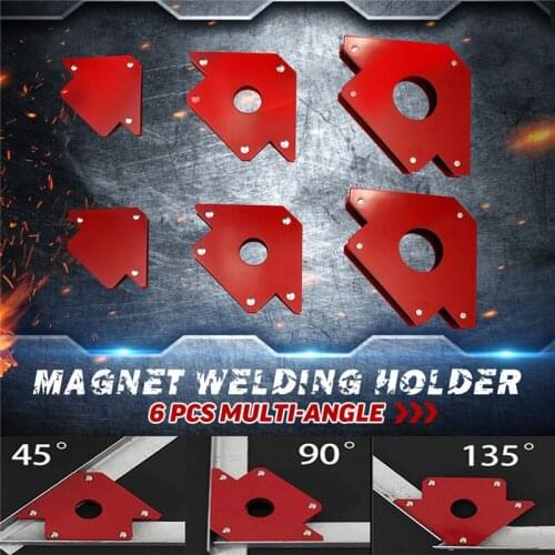 6pcs Multi-angle Magnet Welding Holder Arrow Magnetic Clamp for Welding Magnet 2x 9lbs 2x 25lbs 2x 25lbs Mig Tools