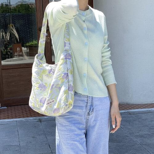 Fashion Design Womens Underarm Bag Flower Jacquard Ladies Large Casual Tote Purse Shoulder Bags Female Small Bucket Handbags