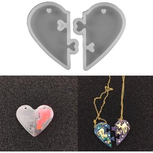 1 Set Heart locks for Lovers Pendant Liquid Silicone Mold Charms Pendant Molds for DIY Epoxy Resin Mould Jewelry Making Tools