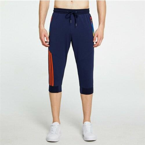 Mens Casual Jogging Cropped Pants Sweatpant Workout Training Sport 3/4 Trousers