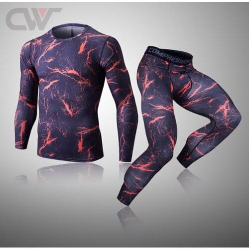 Mens Brand Long Underwear Set Camouflage Thermal Underwear Legging Compression Mens Full Suit Tracksuit Warm Base Layer 4XL