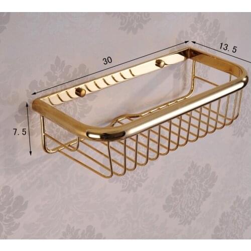 Vidric 30CM Wall Mounted Antique/Black/Gold/Rose Gold/Chrome Bathroom Soap Basket Brass Bath Shower Shelf Soap Basket Holder