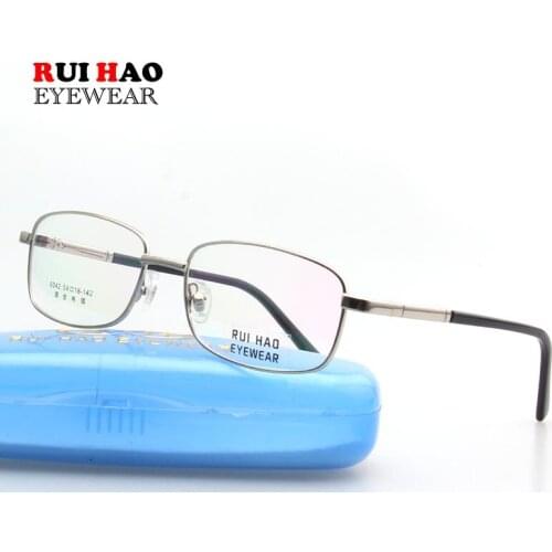 Rui Hao Eyewear Eyeglasses Frame Alloy Optical Glasses Frame Men Women Full Rimless Eyewear Spectacles Spring Temple Design