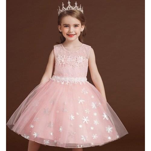 Frozen Elsa Princess Girl Dress Christmas Dance Performance Birthday Party Sleeveless Gown Tutu Dress Children Wedding Costumes