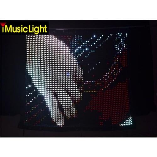 2.5mx3m Free shipping P3 Stage LED Display Motion LED Video Curtain Drape With LED Vision Curtain PC Controller