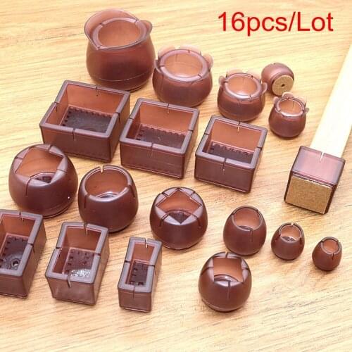 16Pcs Silicone Table Chair Leg Mat Non-slip Table Chair Leg Caps Foot Protection Bottom Cover Pads Wood Floor Protectors