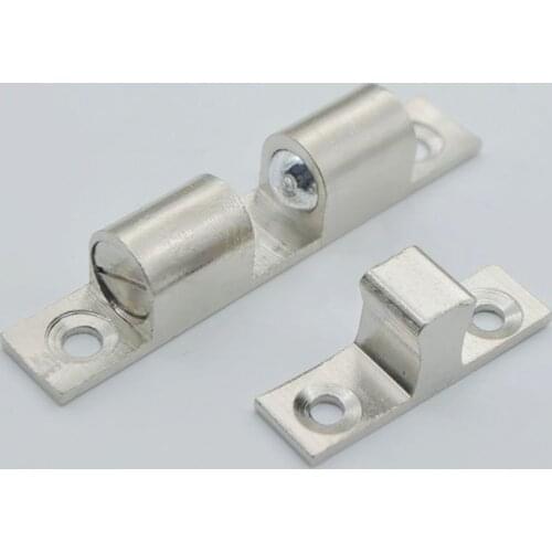 70mm Length Pure Copper Double Spring Steel Ball Catch Latch for Furniture Cupboard Cabinet Door Adjustable Closet Tension Latch